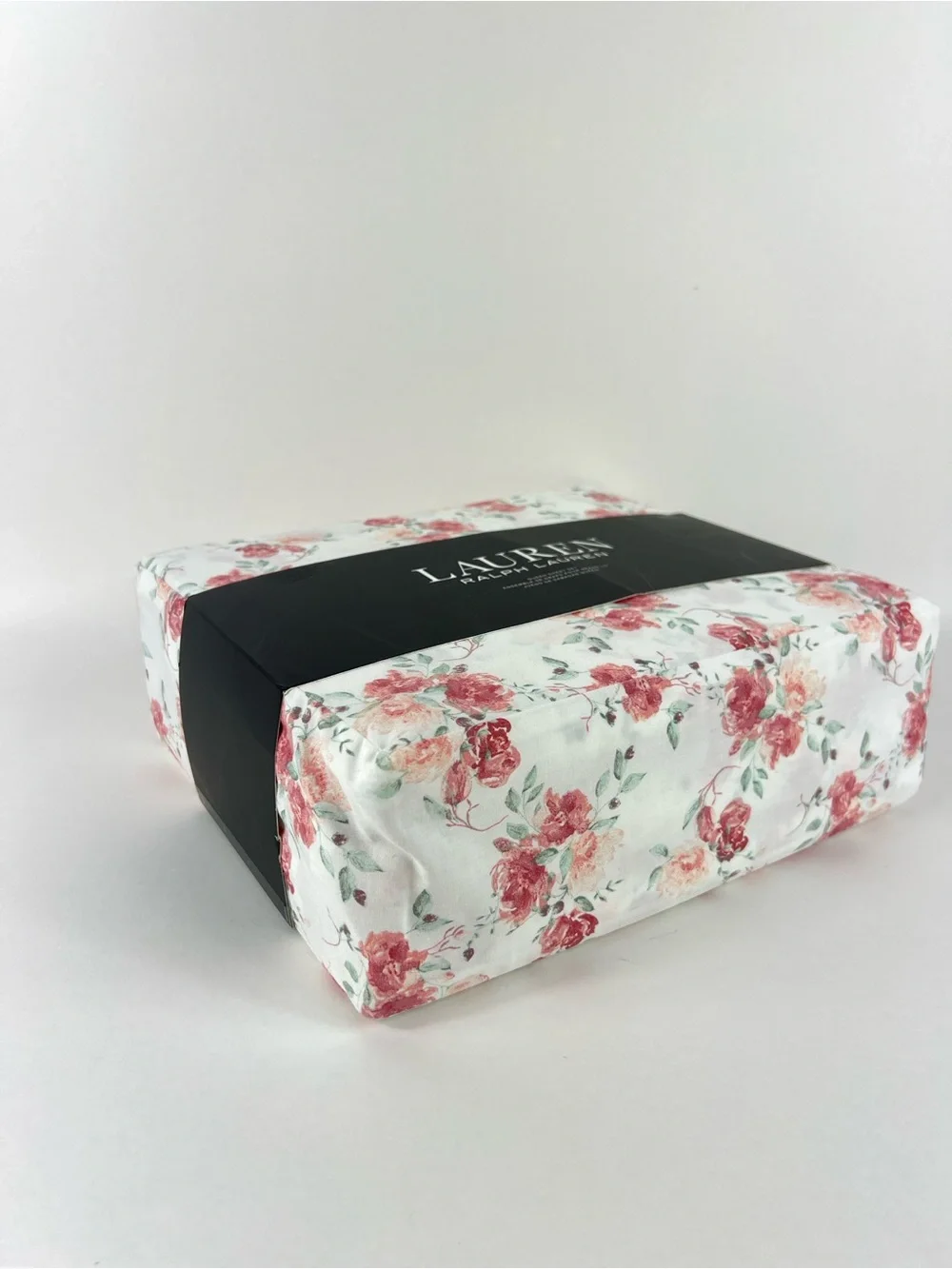 Lauren Ralph Lauren Queen Sheet Set Pink White Floral 100% Cotton 4 Pc Set NEW